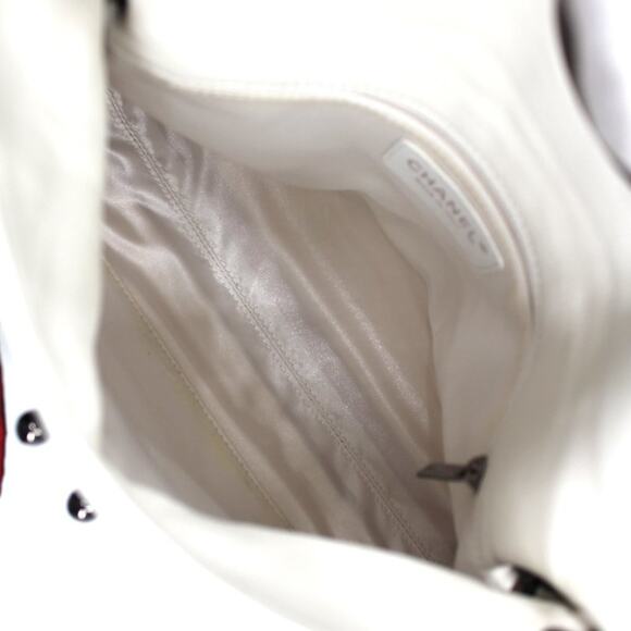 Chanel White Diamond Quilted Stitch Leather Flap Chunky Chain Shoulder Handbag - Picture 8 of 11